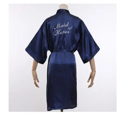 Wedding Bride Bridesmaid Robe Dressing Gown Sexy Women Bathrobe Nightgown Short Sleepwear Casual Flower Kimono Geisha M L XL