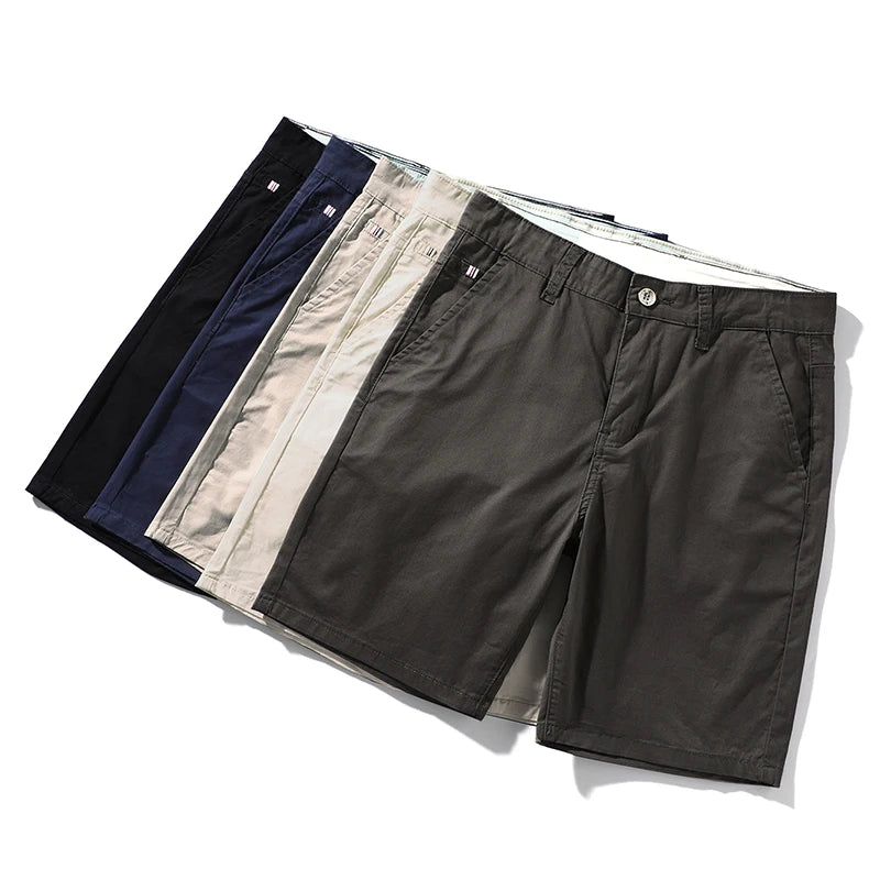 5 Colors Classic Style Men's Slim Shorts 2023 Summer New Business Fashion Thin Stretch Short Casual Pants Male Beige Khaki Gray