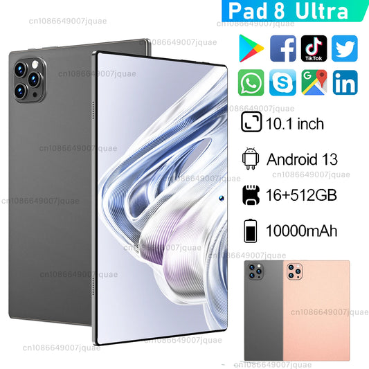 2024 NEW Original Pad 8 ultra Tablet Android 13 16GB 1T 11 Inch 10000mAh 5G Dual SIM Phone Call GPS Bluetooth WiFi WPS Tablet