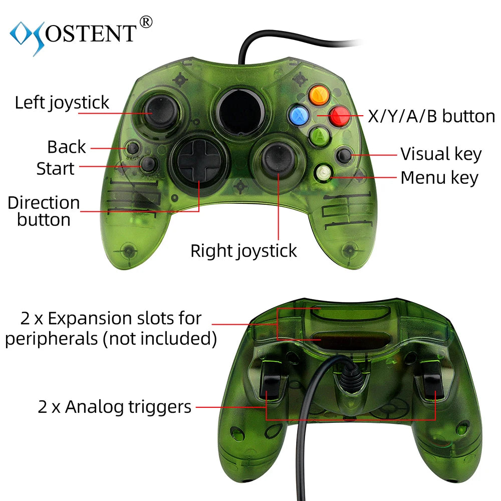 OSTENT Wired Game Controller for Xbox Old Generation Wired Gamepad Gaming Joystick Joypad for Microsoft Xbox