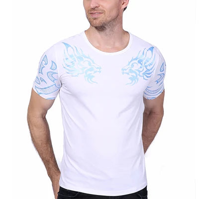 Summer Fashion Men's T Shirt Casual Patchwork Short Sleeve T Shirt Mens Clothing Trend Casual Slim Fit Hip-Hop Top Tees 5XL