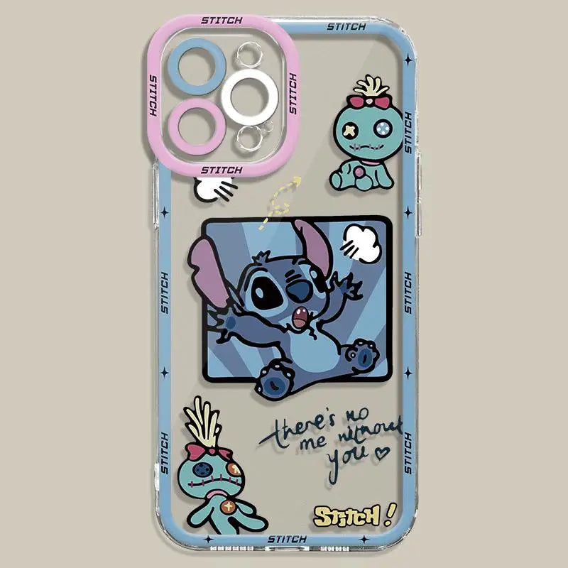Cartoon Lilo Stitch Phone Case for Apple iPhone 15 Pro Max 13 14 Plus 12 Mini 11 Pro XR 8 SE 7 6S XS MAX Matte Shockproof Cover