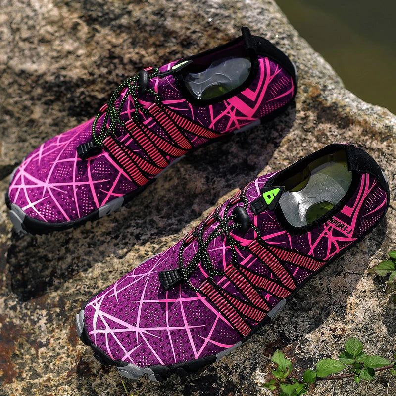 Hot-Sale Aqua Shoes Men Women Outdoor Water Shoes Breathable Quick-Dry Hiking Sneakers Five-Finger Wading Footwear