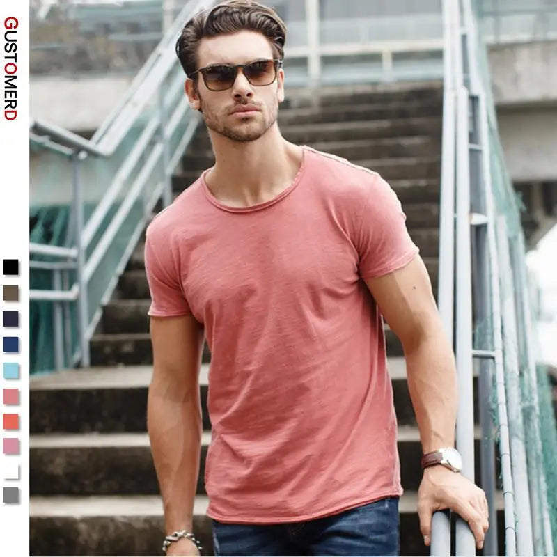 2021 Summer 100% cotton T shirt Men Casual Soft Fitness Shirt Men T Shirt Tops Tee Shirts O Neck Short Sleeve Tshirt Men