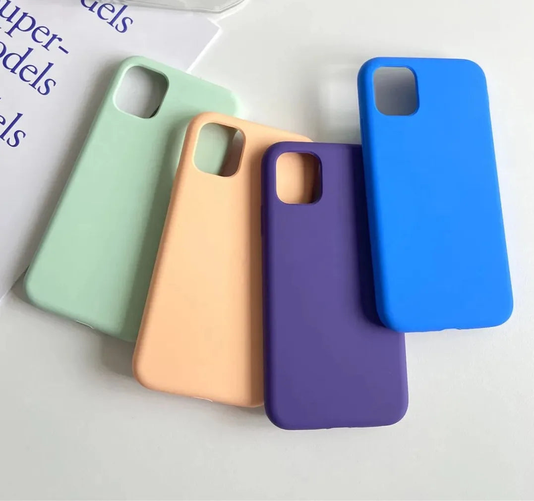 Original Official Silicone Phone Cases for iPhone 11 12 13 14 15 Pro Max Skin for Apple iPhone 15 Plus 13 14 11 Full Cover case