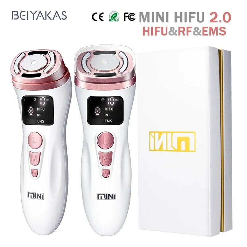 Mini HIFU 2.0 Generation Original EMS RF Ultrasonic Rejuvenation Tighten Lifting Therapy Skin Facial Care LED Anti Wrinkle