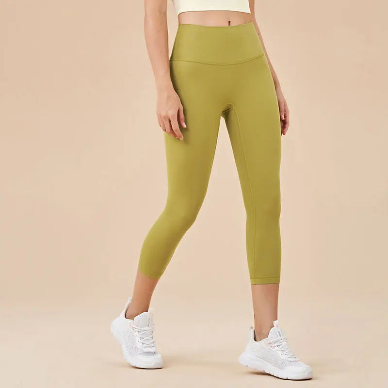 INLUMINE New Sports Leggings with Pocket Women High Waist Elastic Yoga 7 Points Pants Gym Fitness Tight Legging Woman Sportswear