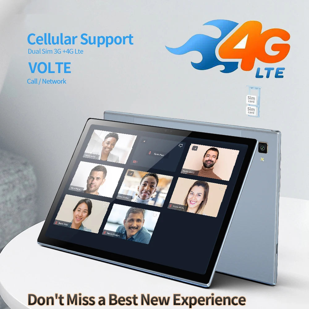 New 10.1 Inch Android Tablet Pc Octa Core 4G LTE Network Google Play 8GB RAM 128GB ROM Dual SIM Tablets