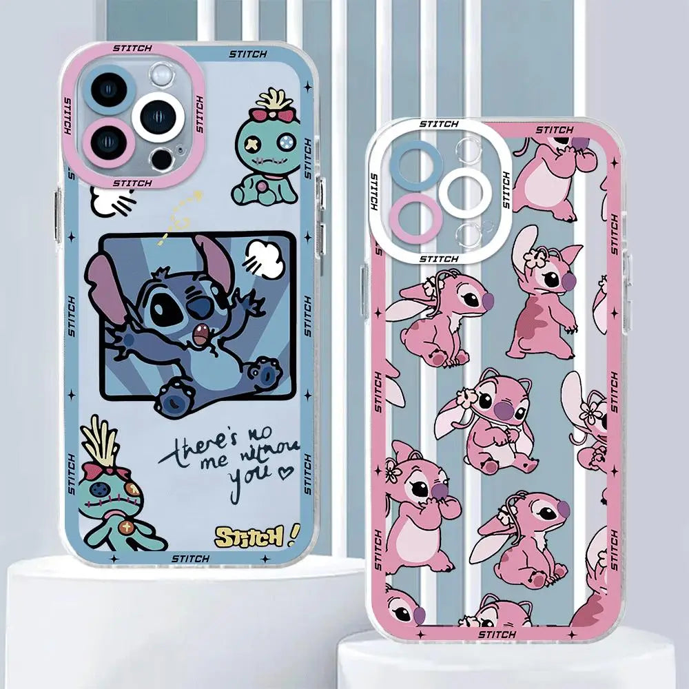 Cartoon Lilo Stitch Phone Case for Apple iPhone 15 Pro Max 13 14 Plus 12 Mini 11 Pro XR 8 SE 7 6S XS MAX Matte Shockproof Cover