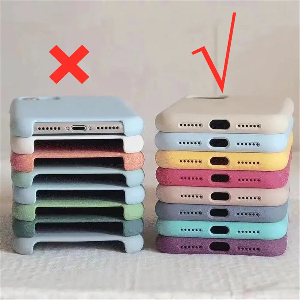 Original Official Silicone Phone Cases for iPhone 11 12 13 14 15 Pro Max Skin for Apple iPhone 15 Plus 13 14 11 Full Cover case
