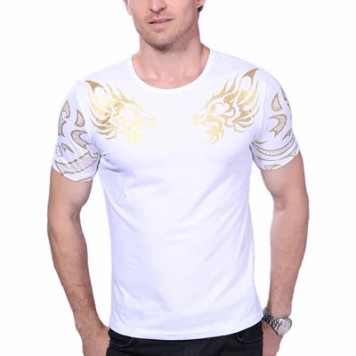 Summer Fashion Men's T Shirt Casual Patchwork Short Sleeve T Shirt Mens Clothing Trend Casual Slim Fit Hip-Hop Top Tees 5XL