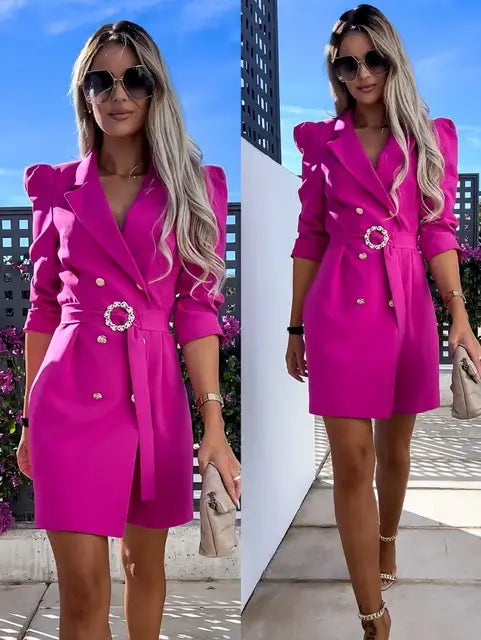 Women's S-2XL size 2024Large inventory of new suits jackets dresses with waistbands dress for women