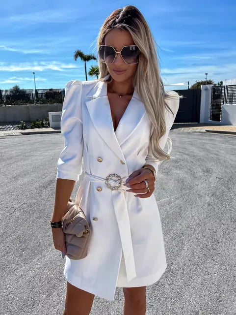 Women's S-2XL size 2024Large inventory of new suits jackets dresses with waistbands dress for women