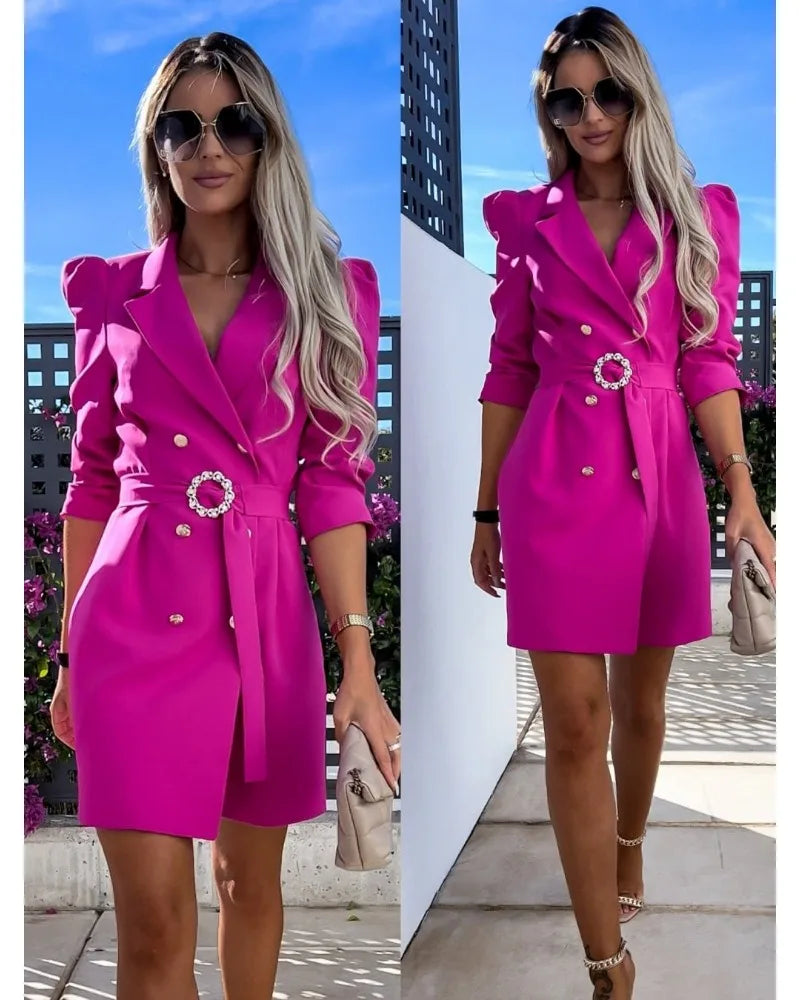 Women's S-2XL size 2024Large inventory of new suits jackets dresses with waistbands dress for women
