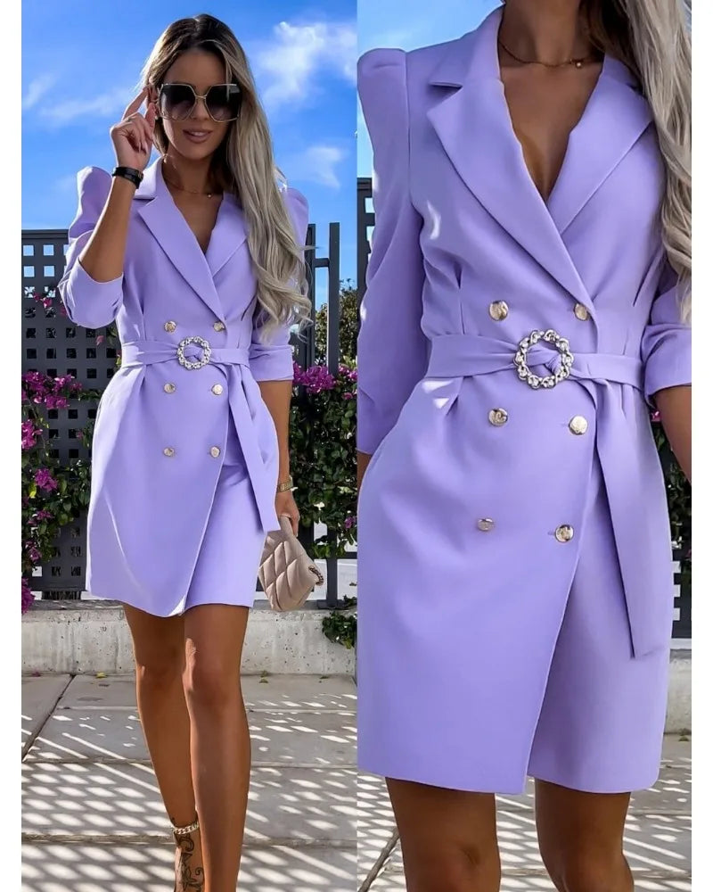 Women's S-2XL size 2024Large inventory of new suits jackets dresses with waistbands dress for women