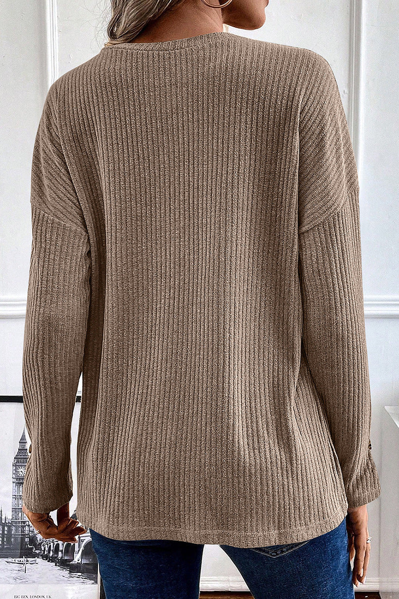 Women's Minimalist European And American Style Button Up Sweater