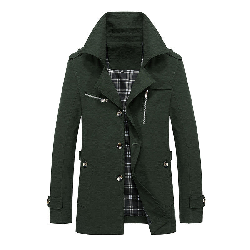 Solid Color Casual Fashion Workwear Lapel Jacket Men
