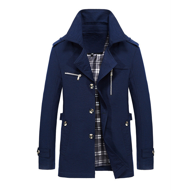 Solid Color Casual Fashion Workwear Lapel Jacket Men