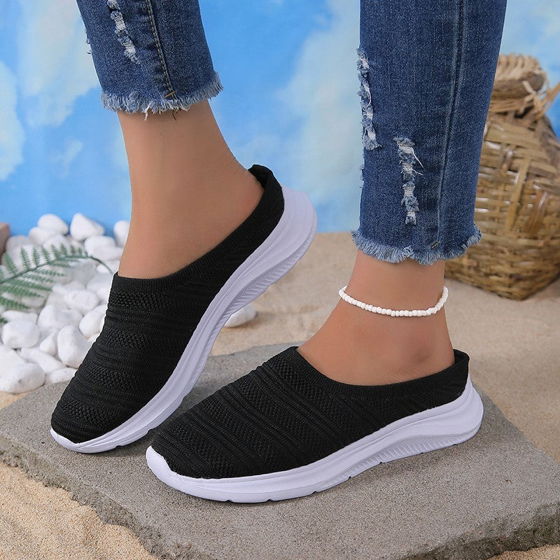 Mesh Half Slippers Summer Wedge Comfortable Casual Shoes